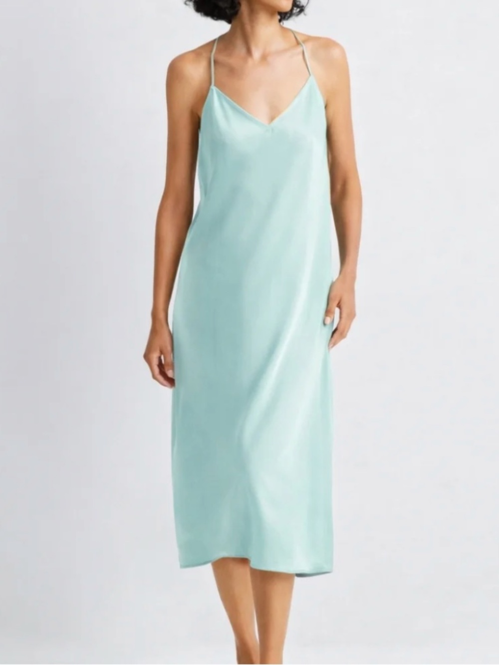 State of Day Women's Sleeveless Crepe De Chine Nightgown - Perfect Mint - Large